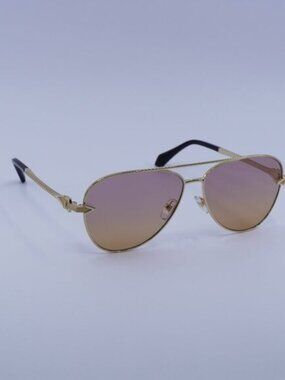 Versace VE2283 1002EL Sunglasses Gold Aviator Frame, Orange/Pink Lenses